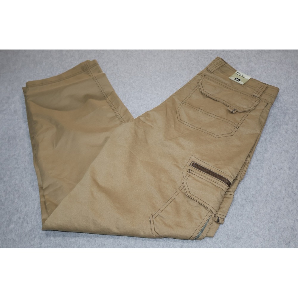 REI Cargo Pants Mens 32x34 Khaki Brown Organic Cotton EcoSensitive Hiking NEW